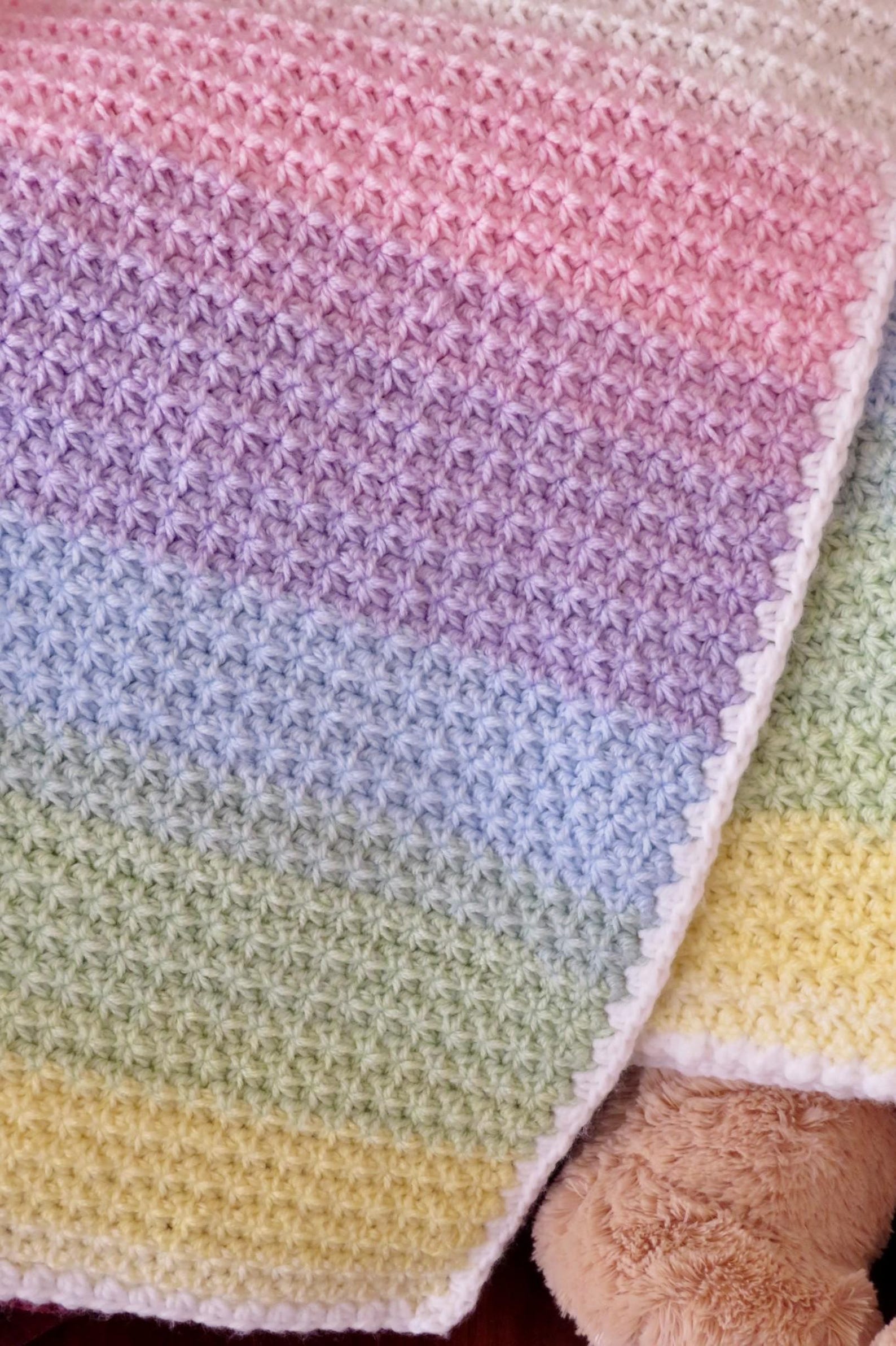 Crochet Baby Blanket Pattern – Trinity Stitch, One Row Repeat – Easy ...