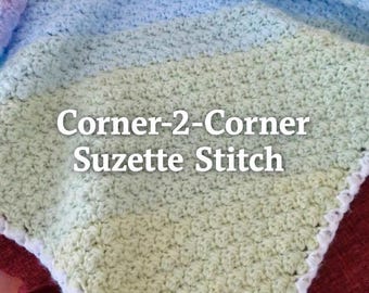Crochet Baby Blanket Pattern – Corner-2-Corner Suzette Stitch Radiant Pastels
