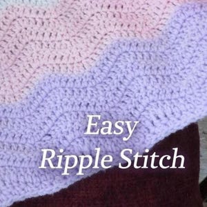 Handmade Crochet Baby Blanket – Easy Ripple Stitch, Pastel Petals Yarn