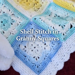 Crochet Granny Square Baby Blanket – Pastel Shell Stitch- Easy Crochet Pattern