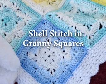 Crochet Baby Blanket Patterns – Pastel Shell Stitch Granny Squares
