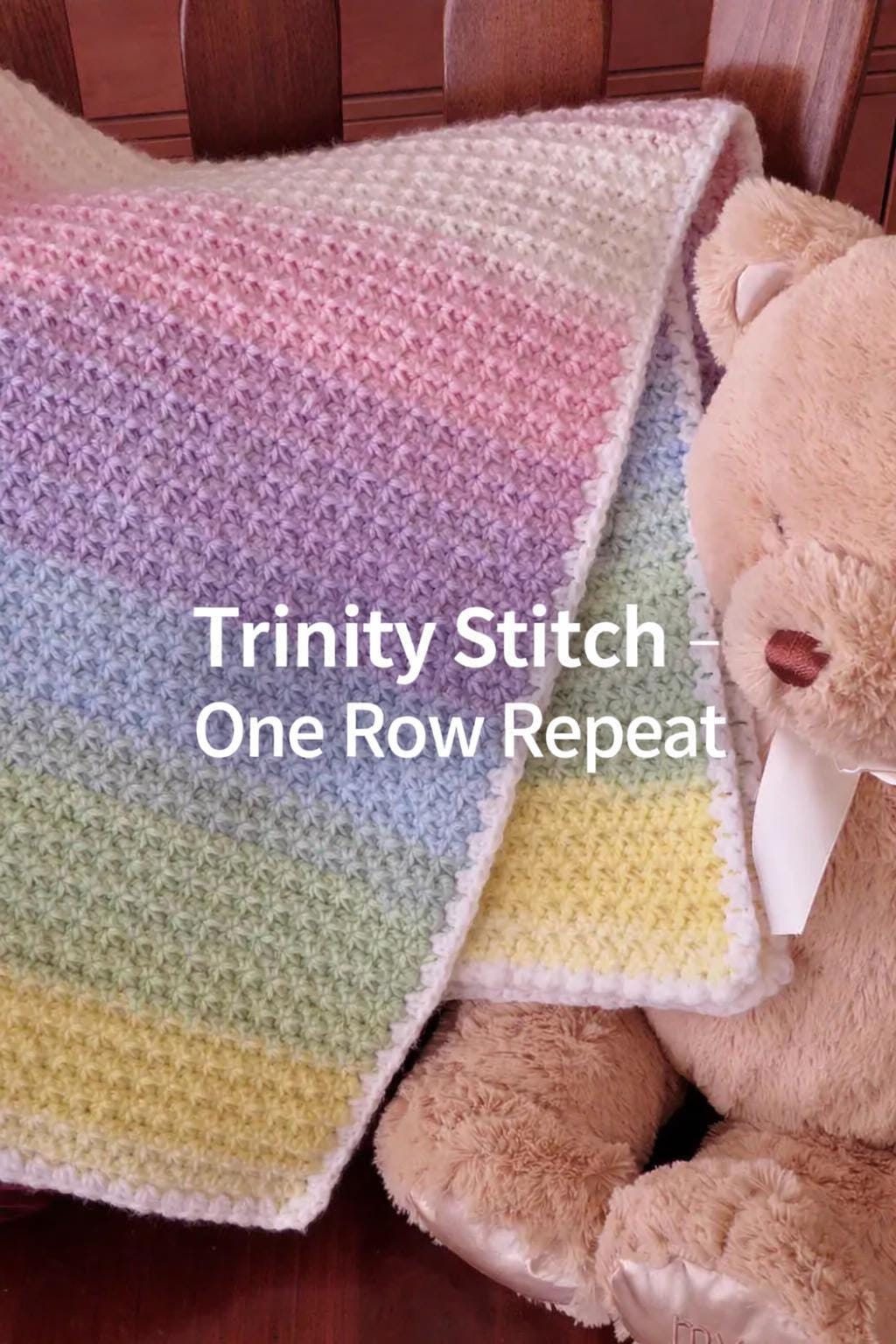 Crochet Baby Blanket Pattern – Trinity Stitch, One Row Repeat – Easy ...