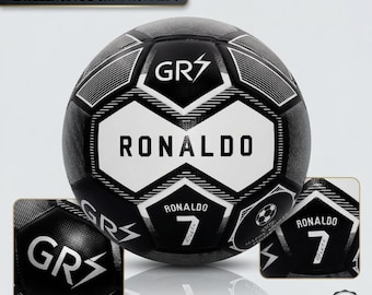 Ronaldo-voetbal CR7, zwart-witte trainingsvoetbal, fan-streetstijl