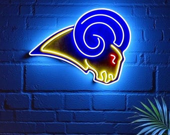Los angelens rams neon sign, rams wall decor, Los Angeles rams wall art, Los Angeles rams neon wall decor, rams led sign, football gift