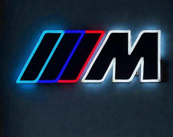 BMW Neon Sign, Custom Design Illuminated BMW M Power Neon Sign, Garage Decor, Perfect Gift for Car Enthusiasts bmw wall decor bmw neon sign
