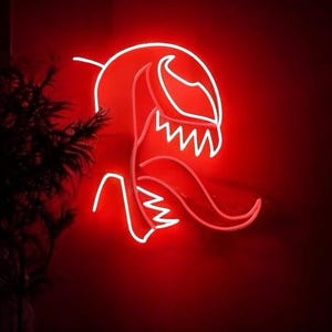 venom neon sign special design venom illuminated sign, children&#39;s room decor wall sign gift for venom lovers magnificent design venom statue