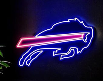 red, blue Buffalo Silhouette Neon Sign –Handmade LED Wall Light for Game Room, Bar, Man Cave Home Decor” christmas gift, christmas neon sign