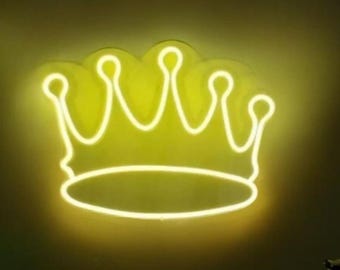 king crown neon sign, crown neon sign, bedroom decor, gift for men, garden decor, home decor, neon design signs, illuminated crown sign