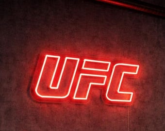 UFC LED Neon Sign, Bright Red MMA Decor for Fans of Combat Sports. Great for Man Caves, Living Rooms, or wherever you watch sports.