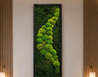 Arte de parede em musgo preservado – Moldura de musgo natural – Decoração de parede verde – Decoração escandinava para casa – Arte em musgo feita à mão – Decoração de parede com design biofílico