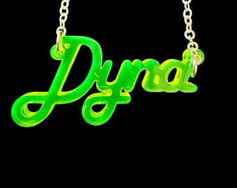 Custom Name Necklace Design Custom Acrylic Pendant Chain Gold Charm Customized Jewelry Gift Idea Personalized Statement Piece Mirror Finish