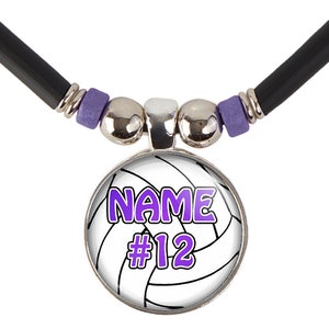 Personalized Volleyball Necklace With your Name and Number Perfect Gift