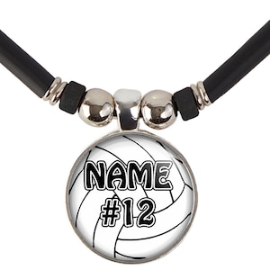 Personalized Volleyball Necklace With your Name and Number Girls and Boys Volleyball Pendant Jewelry Custom Volleyball Gift