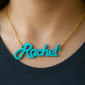 Personalisierte Acryl Namen Halskette: Benutzerdefinierte Name Schmuck Geschenk