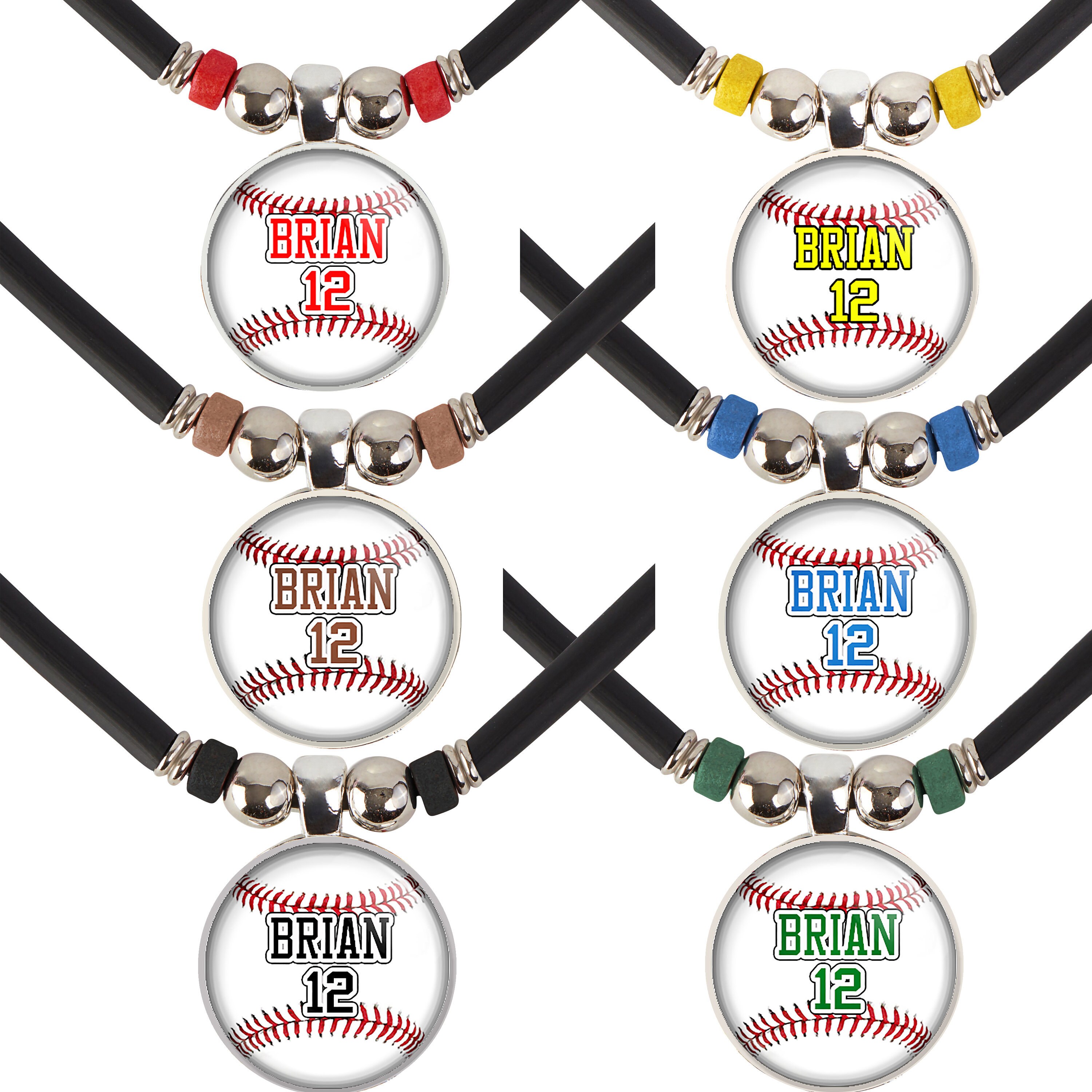 925 Pack Baseball Necklace For Boys with Name and/or Number Etsy