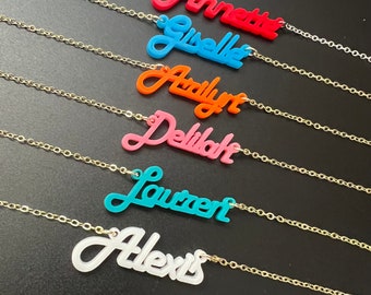 Custom Name Necklace Jewelry Gift for Her Personalized Birthday Present Idea for Girls Nameplate Necklace for Best Friend Keepsake for Mom