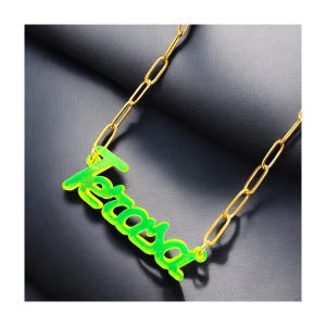 Personalized Neon Name Necklace: 80s Rave Jewelry