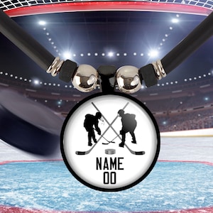 Girls and Boys Ice Hockey Customized Gift Personalized 3D Pendant/Charm Hockey Necklace With Name and/or Number Hockey Sticks Jewelry