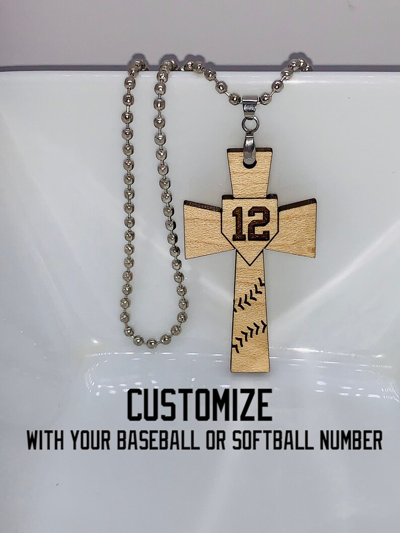 Customized Baseball/Softball Cross Necklace for Men Women Etsy