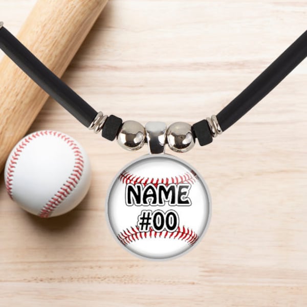 Baseball Number Necklace Etsy