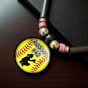 Softball Catcher Necklace Gift for Girls Team Gift for Softball Mom Custom Pendant Charm Softball Coach Gift End of Season Softball Gift