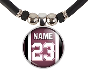 Football Jersey Pendant Necklace  School Football Sports Team Gift  Personalized Jersey Necklace  Customized Pendant  Sports Mom Jewelry