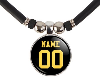 Football Jersey Pendant Necklace  School Football Sports Team Gift  Personalized Jersey Necklace  Customized Pendant  Sports Mom Jewelry
