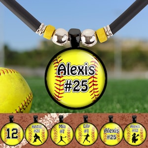Personalized Softball Necklace Softball Team Gift Player Lover Pride Accessory Unity Memento Motivation Softball Jewelry Softball Coach Gift