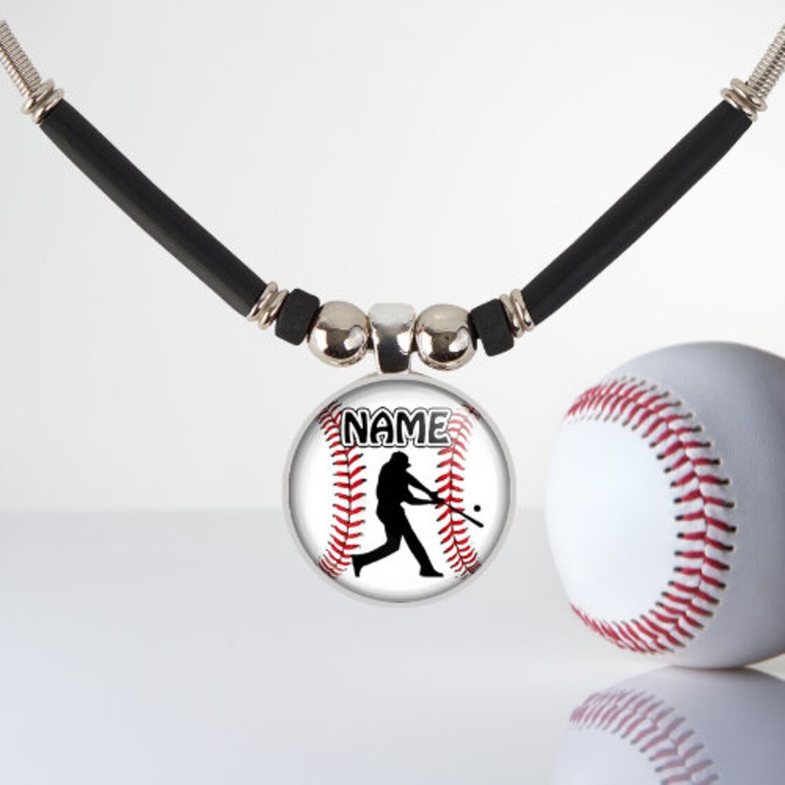 Personalized Baseball Necklace Customized Boys Baseball Etsy