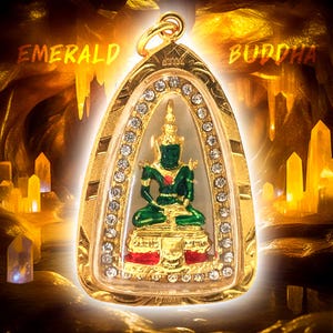 Sacred Thai Smaragd Buddha Amulett Anhänger - Protect Talisman Reichtum Lucky Rich
