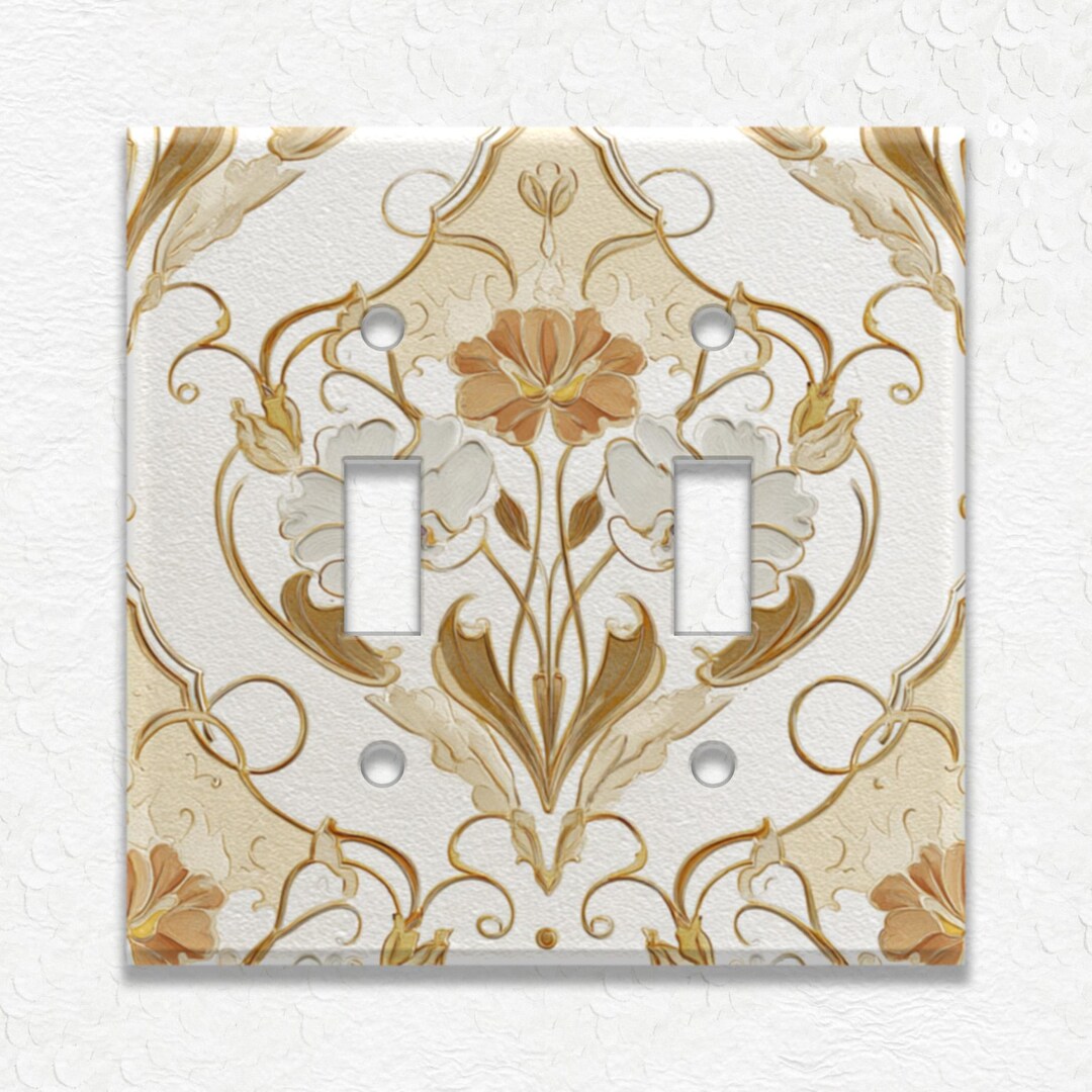 Antique Art Nouveau Design Metal Light Switch Covers and Outlets ...