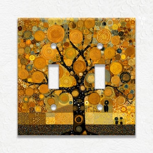 Klimt Tree of Life Design Art Metal Light Switch Covers, Outlet Covers, Duplex Covers, Decorative Wall Plates, Home Decor, Wall Decor