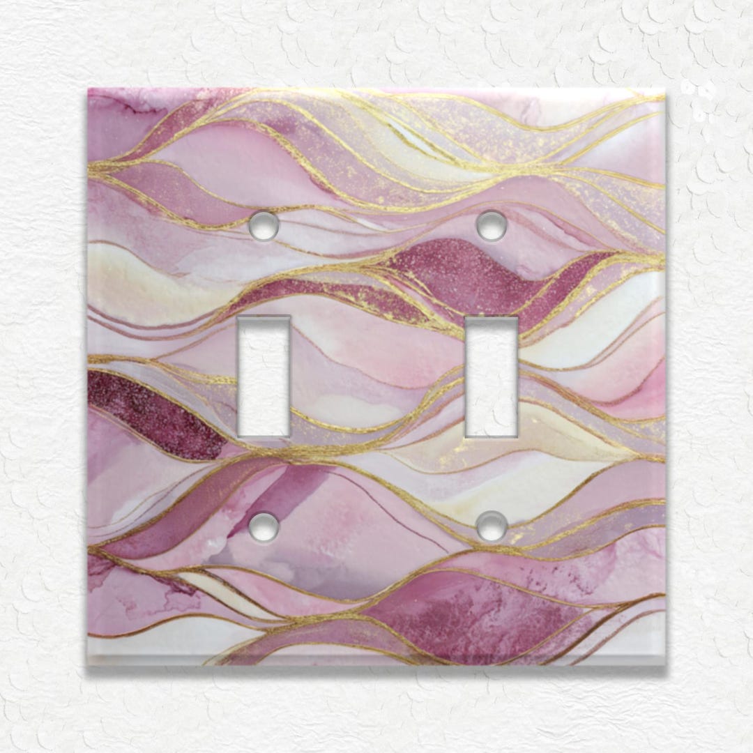 Pink Metal Light Switch Covers and Outlets Ombre Hues Abstract Art ...