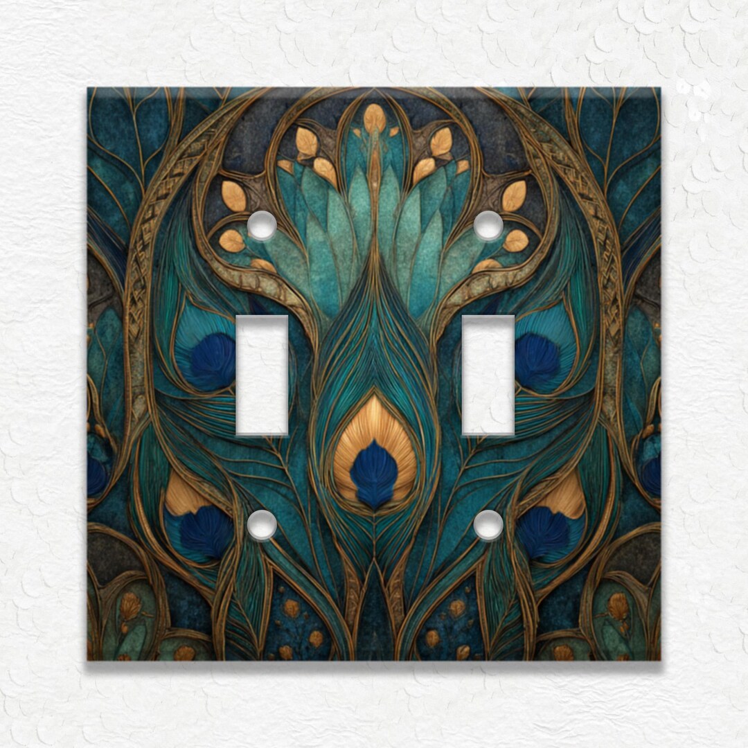 Vintage Peacock Design Switch Plate Covers and Outlets - Receptacle ...