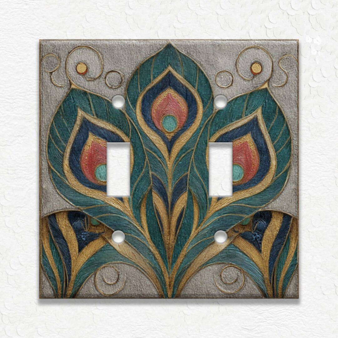 Vintage Peacock Design Switch Plate Covers and Outlets - Receptacle ...