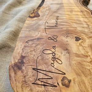 XXL serveerschaal van olijfhout | Charcuterieplank | Grote snijplank 50 tot 55 cm | Huwelijksgeschenk