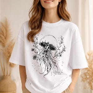 Floral Boho Sea Creatures PNG SVG: Ocean Lover T-Shirt Design (Digital Download) image 5