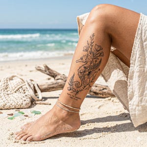 Floral Boho Sea Creatures PNG SVG: Ocean Lover T-Shirt Design (Digital Download) image 12