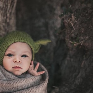 Newborn Photography Prop, The Child Hand Knit Bonnet and Stuffie, Baby Shower Gift, Made To Order
