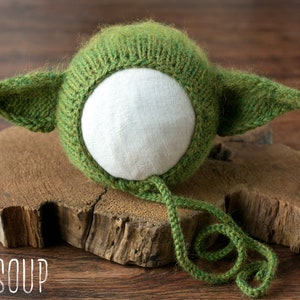 Newborn Photography Prop, The Child Hand Knit Bonnet and Stuffie, Baby Shower Gift, Made To Order image 7
