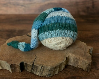 The Night Cap, Newborn Hat, Newborn Boy Hat, Baby Shower Gift, Newborn Photography Prop, Ready To Ship