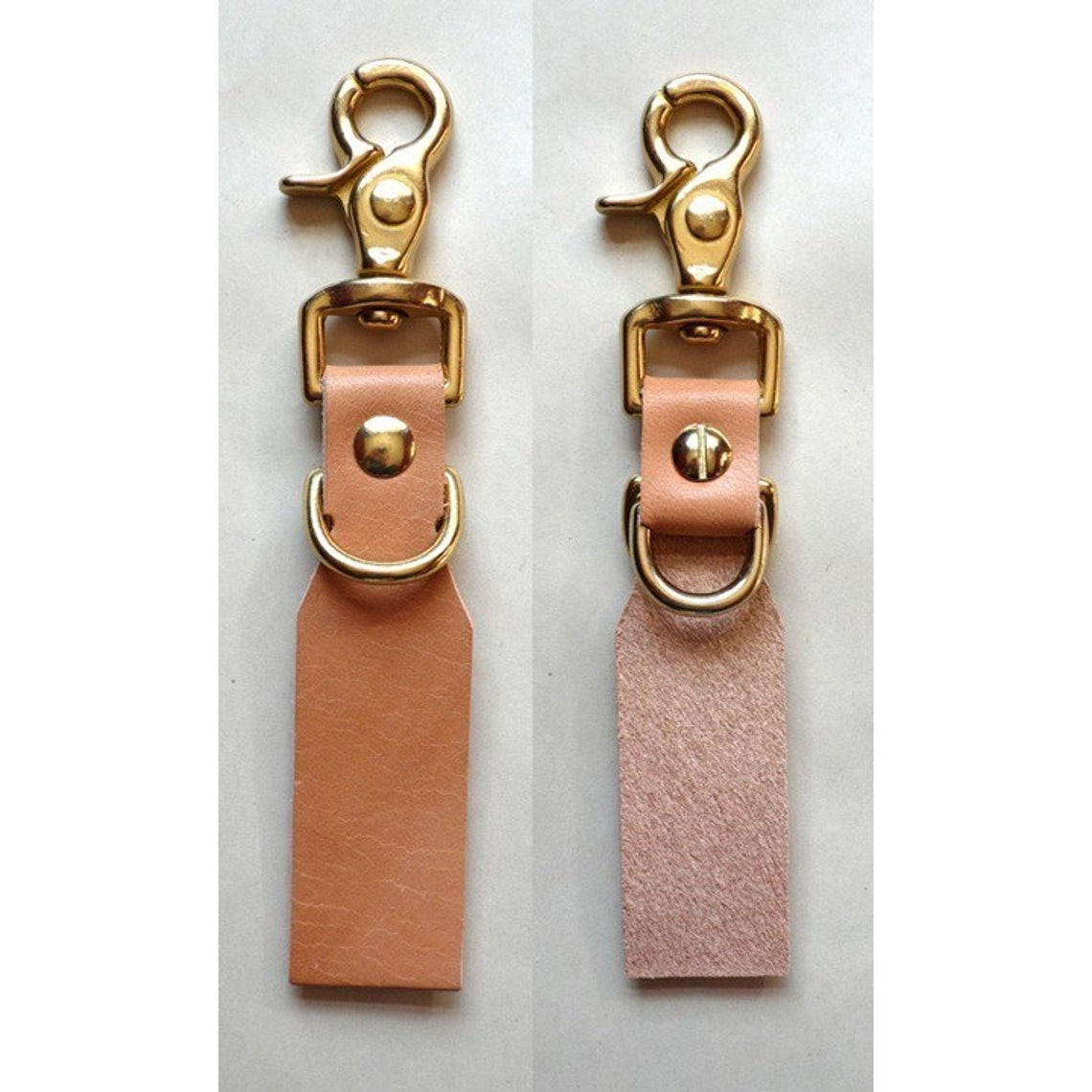 Leather Keychain 01 Etsy