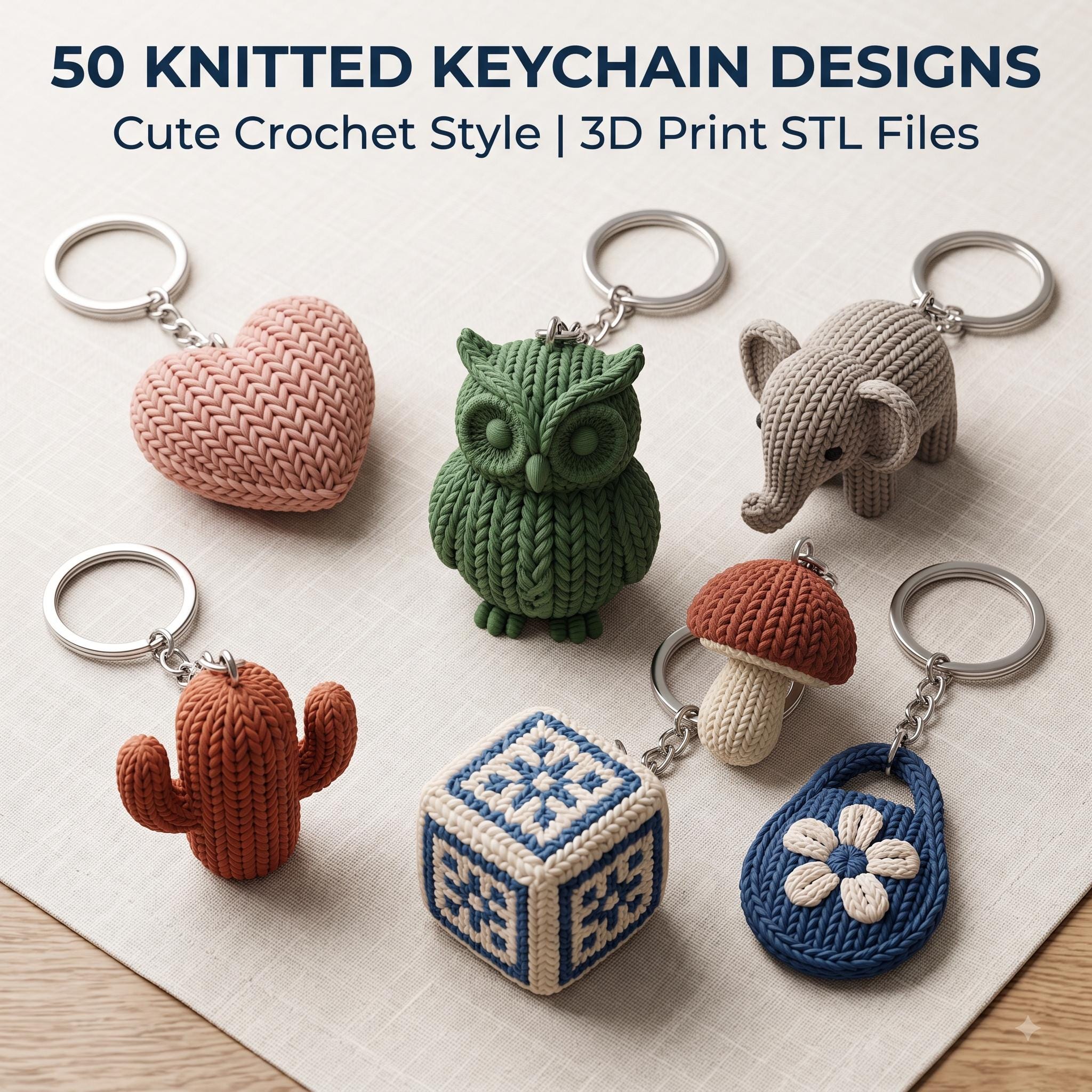 Knitted Keychain - Etsy