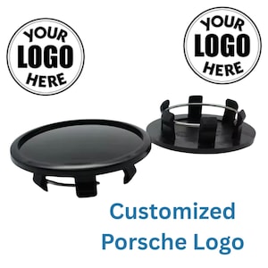 Porsche Wheel Center Caps: 76mm Black, Silver, Grey ABS Hubcaps