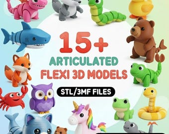 15+ Articulated Flexi Animal 3D Print Models, STL File (Digital Download)
