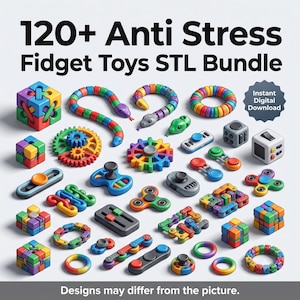 120+ Anti-Stress-Fidget-Toys im STL-Format (Sofortiger digitaler Download)