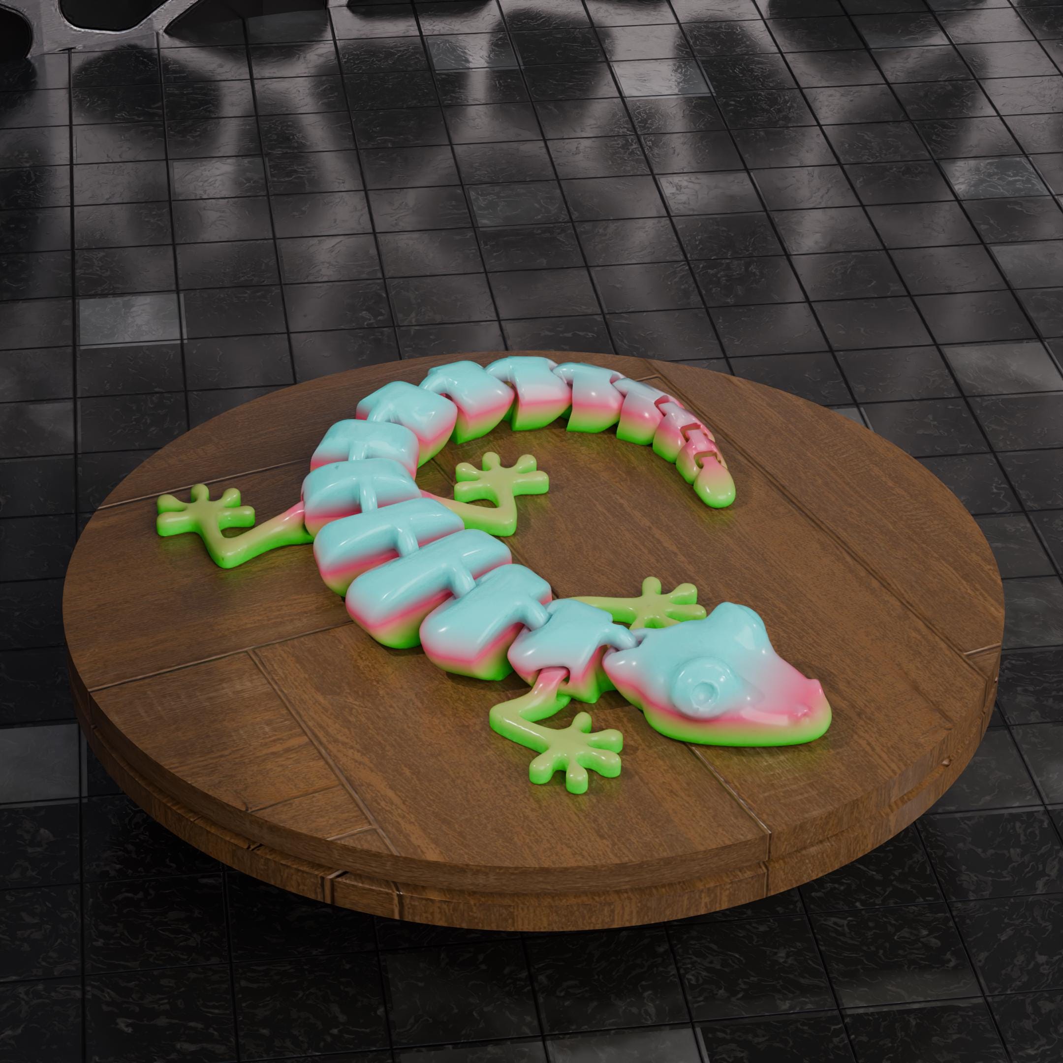 3D Printed Articulated Lizard, Movable Fidget Toy (digital STL File ...