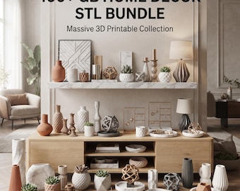 100 GB großes STL-Bundle für Wohnaccessoires und Dekoration, 3D-Druckdateien, moderne Wohnaccessoires, Lampen, Vasen, Pflanzgefäße, Wanddekoration, digitaler Download (STL-Dateien)