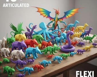 Articulated Flexi Animals 3D Print STL Bundle