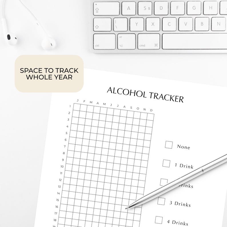 Alcohol Tracker Printable With Colored Boxes | Drinking Habit Tracker ...